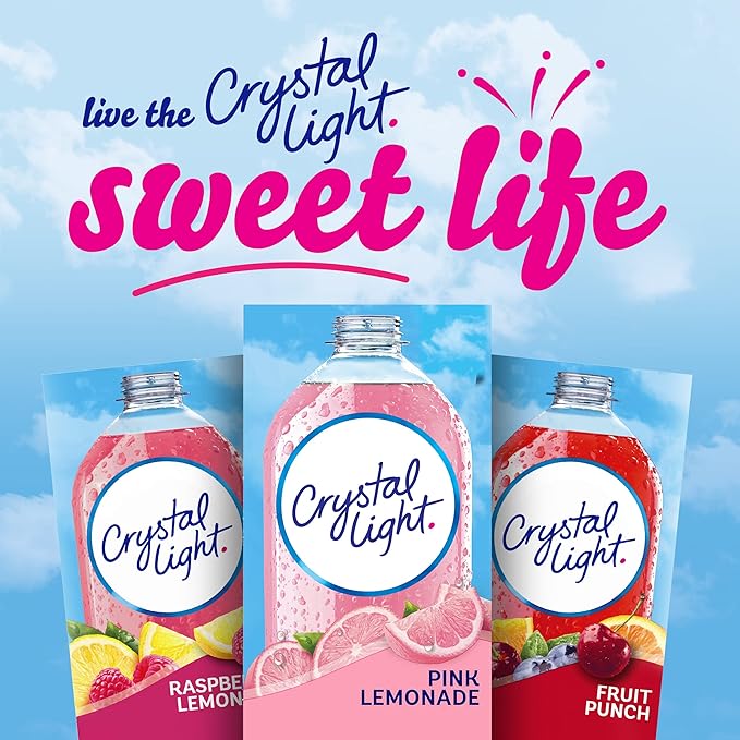 Crystal Light Pink Lemonade Drink Mix, 12-Quart 2.9-Ounce Canister (Pack Of 4)