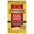 Twinings Earl Grey Extra Strong Black Tea Individually Wrapped Bags, 20 Count (Pack of 1), Flavoured with Citrus and Bergamot, Caffeinated, Enjoy Hot or Iced, 20 Teabags
