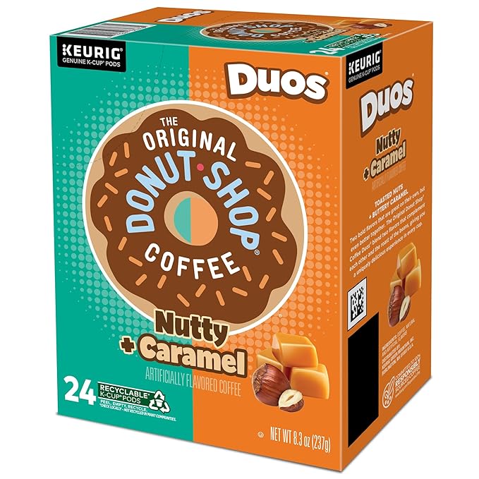 The Original Donut Shop Duos Nutty + Caramel Keurig Single-Serve K-Cup Pods, Medium Roast Coffee, 96 Count