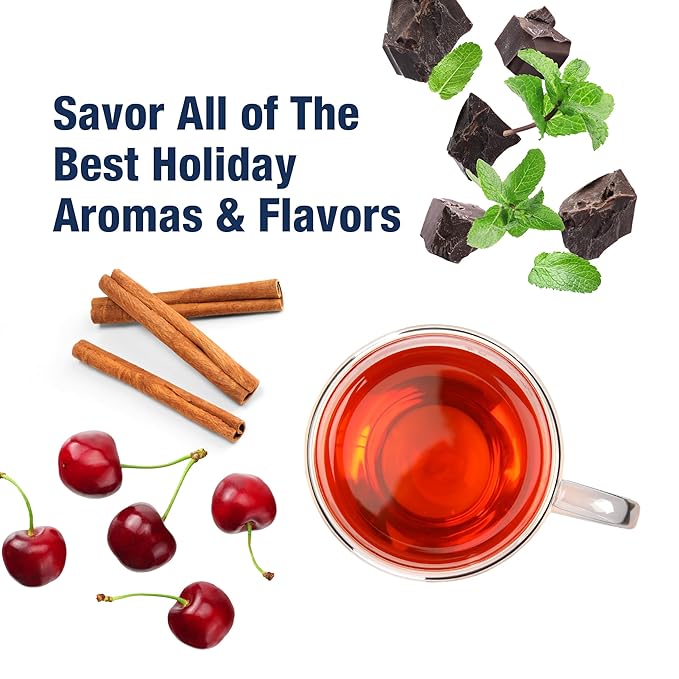 Tiesta Tea - Holiday Tea Sampler Dry Flight Set, Loose Leaf, High to No Caffeine Hot & Iced, Premium Brew Sample with Black, Herbal, Fruit & Hibiscus Blends, 8 Resealable Sample Pouches