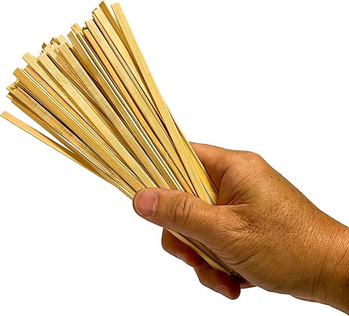500 Count | KingSeal Bamboo Wood Coffee Stirrers, Square End, 7 inch Length, 100% Renewable and Biodegradable - 1 Box of 500