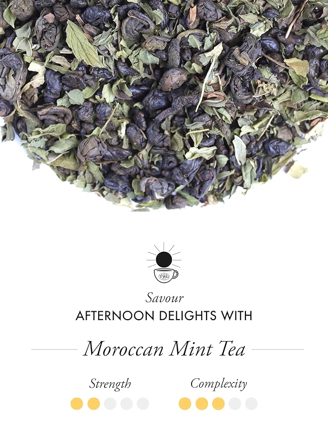 TWG Tea | Moroccan Mint Tea | Green Tea | Spearmint Leaves | Haute Couture Tin, 120g | Gift Set