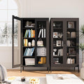 Metal Storage Cabinet,72H Display Cabinets with Adjustable Shelves and 2 Mesh Door,Pantry Organizers and Storage, Black Storage Cabinet for Home,Office,Garage,Bathroom