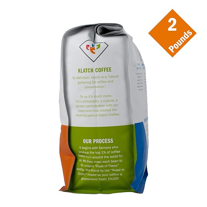 Klatch Coffee Organic Decaf Espresso Medium-Dark Roast, 2 Pounds, Whole Bean