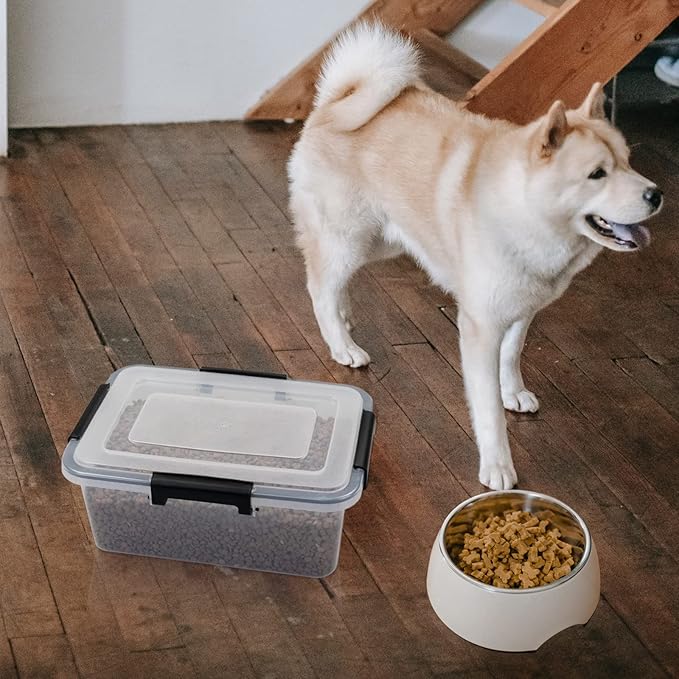 6-Pack 10 L Clear Plastic Storage Box with Lid, Airtight Pet Food Storage Containers