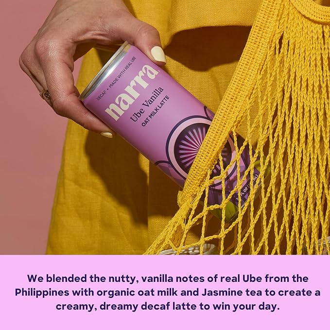Narra, Oat Milk Tea Latte - Ube Vanilla, Caffeine Free, Organic Oat Milk, MCT Oil, Dairy Free, Non-GMO