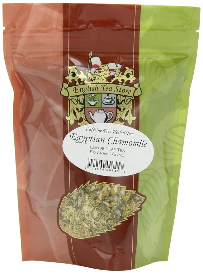 Egyptian Camomile Herbal Tea - Loose Leaf Pouches - 2oz | Grown in Nile Delta | Fruity Aroma Calming Blend | Herbal Tea for Evening Relaxation