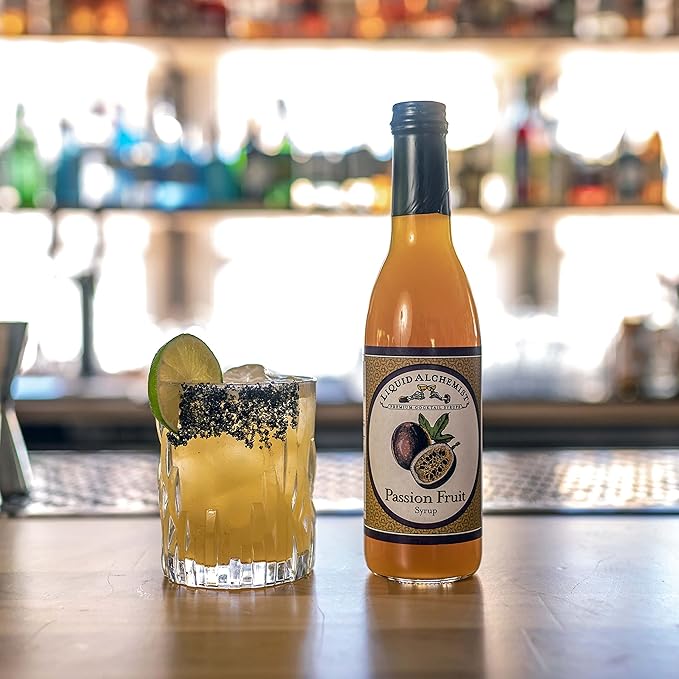 Liquid Alchemist Passion Fruit Syrup for Cocktails - Real Ingredients Make our Mix for Cocktails the Perfect Margarita Mix - Our Non-GMO Passion Fruit Syrup for Drinks is Vegan (12.7 oz)