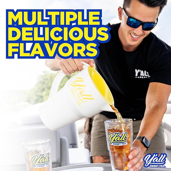 Y'all Sweet Tea - Watermelon Flavored Iced Tea Bags One Gallon Size in 10 Gallons Per Pack Quick Brew Southern Ice Tea with Juicy Watermelon Flavor | As Seen on Shark Tank (Caffeinated)