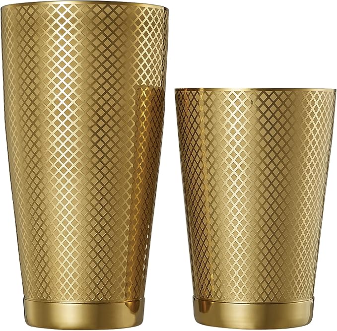 Barfly Diamond Lattice Shaker Set, Gold Plated