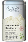 Wild Bliss Organic Wild Hawthorn Leaf & Flower - Caffeine Free Herbal Tea - Heart Health Support - 20 Plant Based Tea Bags