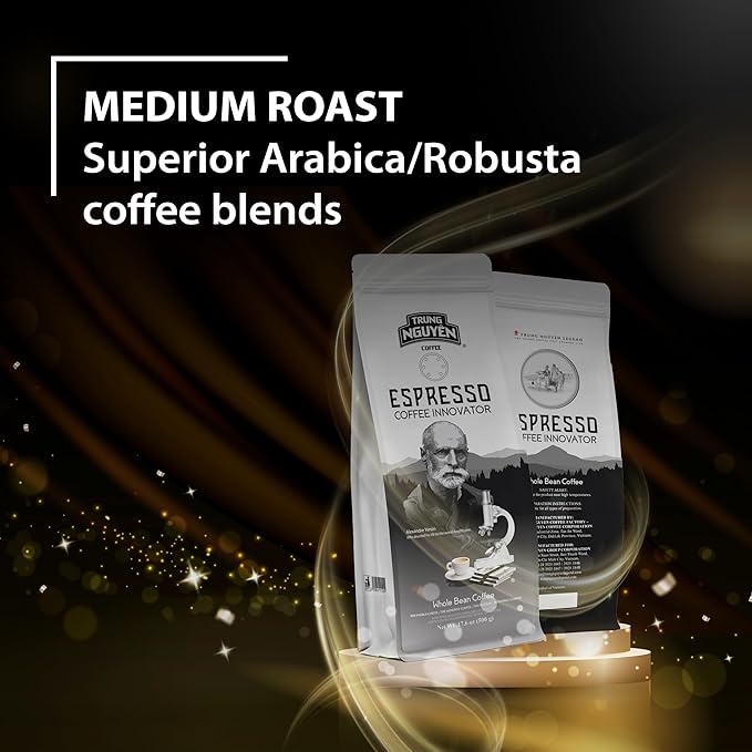 TRUNG NGUYEN LEGEND Espresso Innovator Blended Coffee Bean - Bag 17.6 Oz/500gr, Arabica Blend Robusta, Medium Roast, Whole Beans, Full Coffee Beans, Perfect Flavor