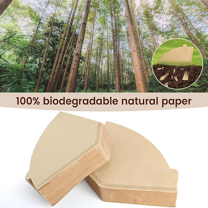 160 Count Cone Coffee Filters #4, Unbleached Size 04 Coffee Filters 8-12 Cup, Disposable Natural Paper Filters, No.4 Cone Filters For Ninja, Pour Over and Drip Coffee Maker
