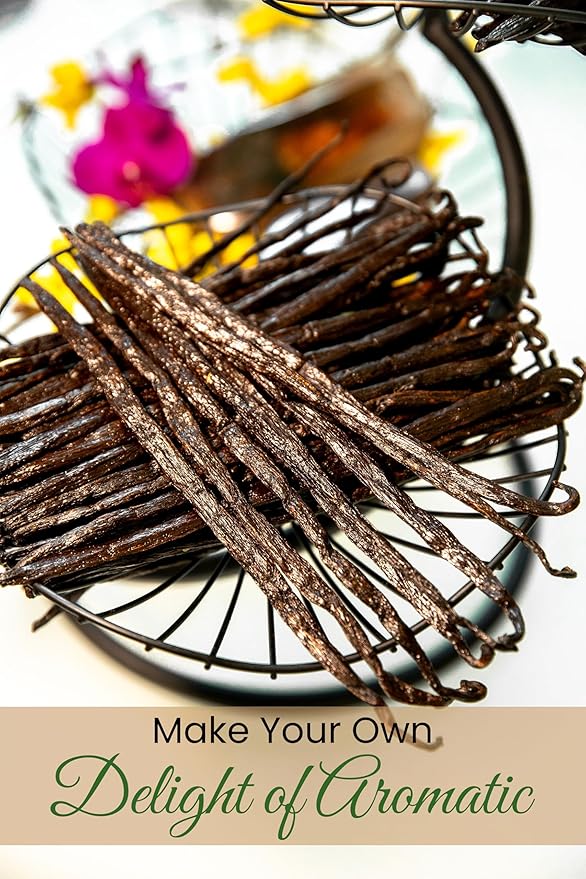 25 Count Organic Madagascar Vanilla Beans – Grade A Bourbon Pods | Gourmet Whole Vanilla Beans for Baking, Cooking, Extract Making | Rich Aroma, Premium Flavor, Non-GMO, Vegan