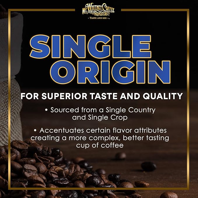 Mt. Whitney Organic Gayo Mountain Sumatra, Medium Dark Roast, Low Acid Coffee (Whole Bean, 5 Lb)