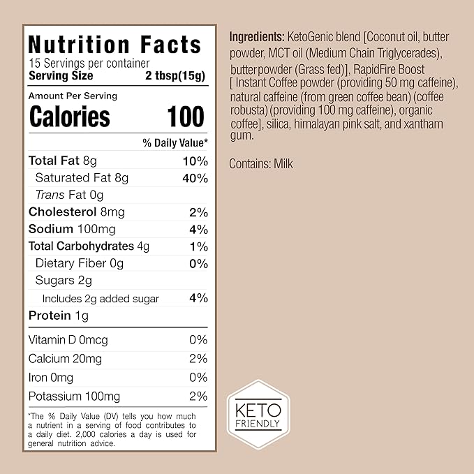 Rapid Fire Instant Coffee with MCT Oil & Grass-Fed Butter – Energy, Focus & Metabolism Support – Low Sugar Functional Coffee Mix – Keto & Low-Carb Friendly – Original Medium Roast, 15 Servings