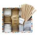 Sugar and Sweetener Packets Assortment with Wooden Coffee Stirrers Multiple Sizes and Varieties for Home Office Coffee Bar or Gift 450 Count