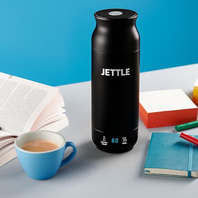 Electric Kettle - Travel Portable Heater for Coffee Tea Milk Soup - Stainless Steel Travel Water Boiler tea pot with Temperature Control - LED - Automatic Power Off - 450ml - Kitchen Appliance