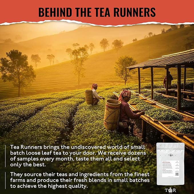 Tea Runners Organically Sourced Apple Pie Chai – Caffeine-Free Loose Leaf Herbal Tea | Cozy Fall Spice Blend with Apple, Cinnamon & Lemongrass | Warming, Naturally Sweet Tea - 5 oz