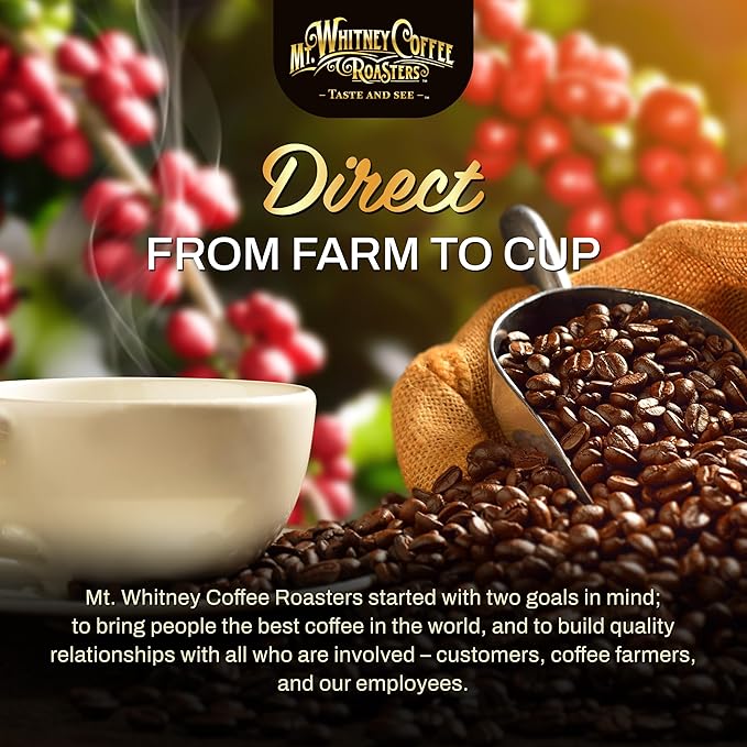 Mt. Whitney Organic Papua New Guinea, Medium Dark Roast, Low Acid Coffee (Whole Bean, 2Lb)