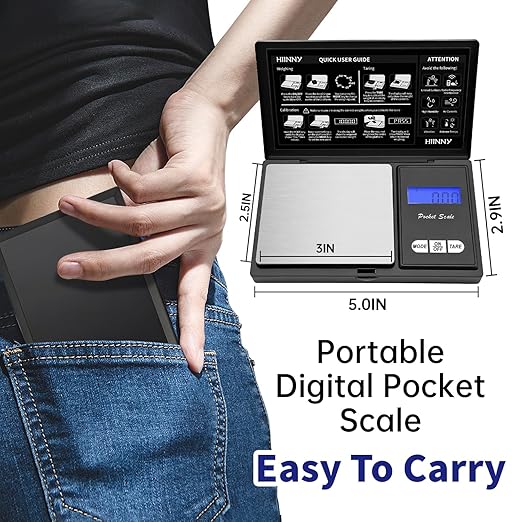 Gram Scale Digital Pocket Scale 200g/0.01g High Precision Small Jewelry Scale Mini,Weed,Coin,Gold,Portable Travel Food,Gram and Oz,with 20g Calibration Weight