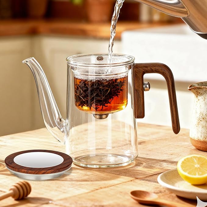 MACTANO Enchant Tea Pot, Magic Witchcraft Enchanted Long Spout Glass Teapot with Strainer -800ML