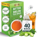LeafLea Natural Bitter Melon Tea Bags, 40 Cundeamor Herbal Tea Bags – Melon Amargo Gohyah Fruit Tea | Wellness & Digestion Support | Caffeine-Free, Non-GMO, Sugar-Free, Vegan