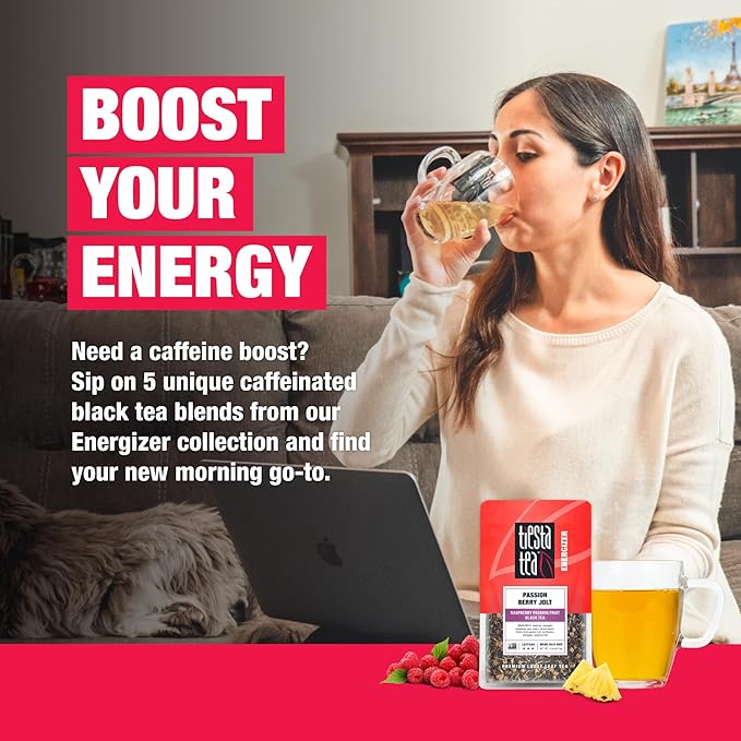 Tiesta Tea - Black Loose Leaf Tea Gift Set, High Caffeinated Assorted Blends, 5 Pouches for Hot & Iced Brews Variety Pack, English Breakfast, Earl Grey, Chai, & Passion Fruit