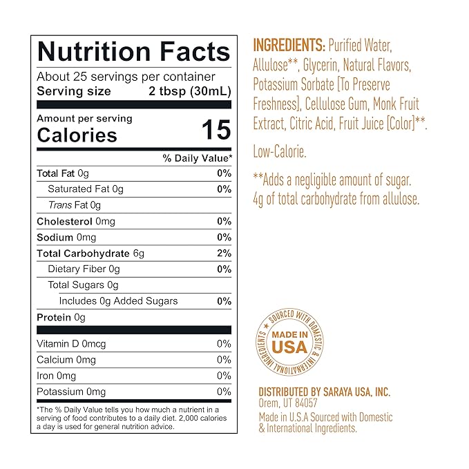 Lakanto Simple Flavoring Syrup - Monk Fruit Sweetener with Allulose, Perfect for Coffee, Tea, Cocktails, Snow Cones, Sodas, Other Drinks, Keto, Vegan (Caramel - 25.4 fl oz)