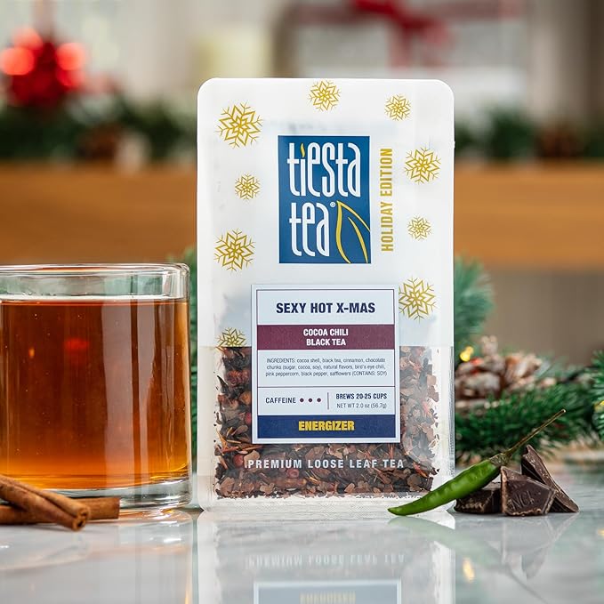 Tiesta Tea - Santa's Bag Tea Gift Set, High to Non-Caffeinated Assorted Blends, 5 Individual Resealable Pouches for Hot & Iced Brews Variety Pack, Black, Rooibos, and Herbal