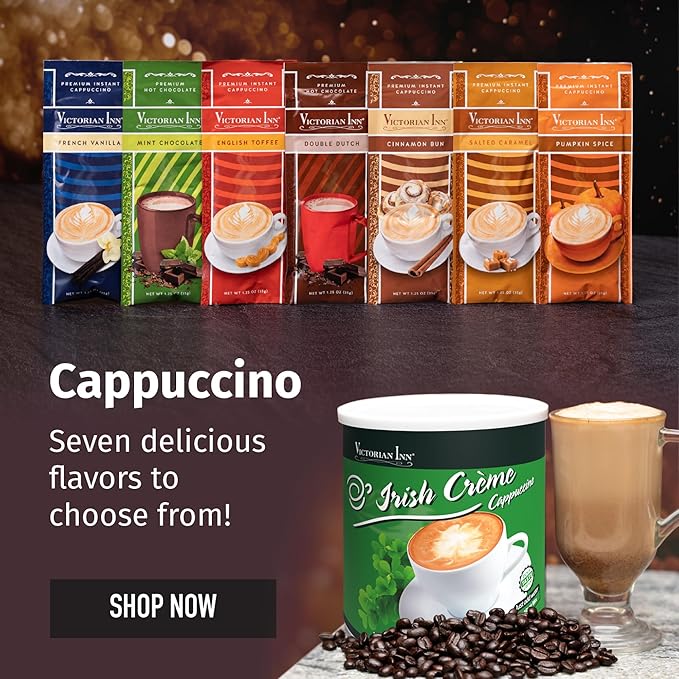 Victorian Inn Instant Cappuccino - Irish Crème Flavor - Smooth & Flavorful Coffee Mix - Perfect Hot, Cold, or Blended - Ideal as Coffee Creamer - 2 Pound (Pack of 1)