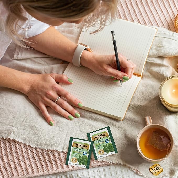 Twinings Superblends Peppermint with Probiotics Herbal Tea, 18 Count (Pack of 6), Naturally Caffeine-FreeEnjoy Hot or Iced, 96 Teabags