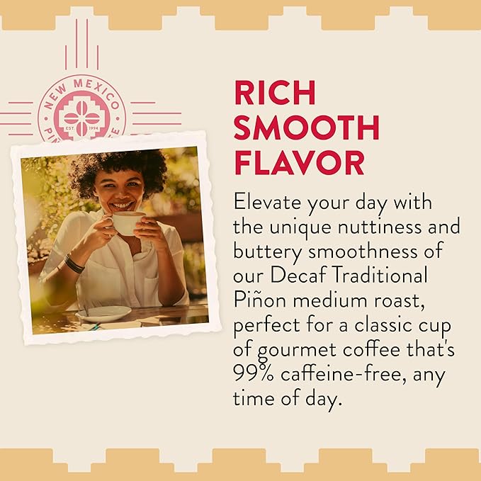 New Mexico Piñon Coffee Naturally Flavored Coffee (Traditional Piñon Whole Bean Decaf, 2 pound)