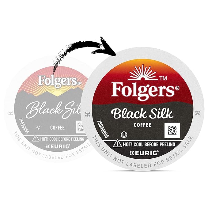 Folgers Black Silk Dark Roast Coffee, 12 Keurig K-Cup Pods (Pack of 2)