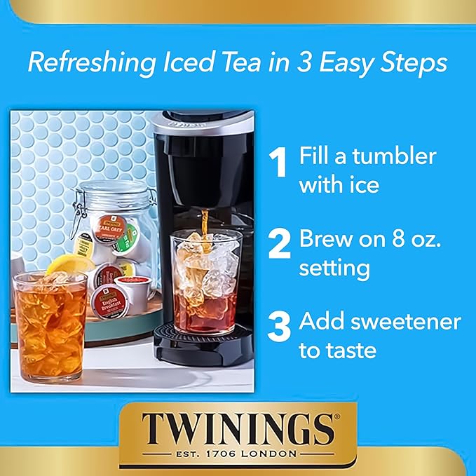 Twinings Decaf English Breakfast Tea K-Cup Pods for Keurig, 56 Count (Pack of 1), Naturally Decaffeinated Black Tea, Smooth, Flavourful, Robust, Enjoy Hot of Iced