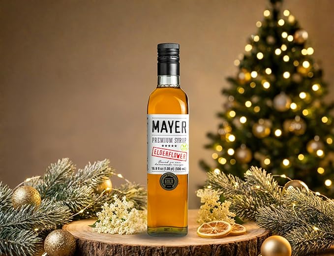 Mayer Hungarian Elderflower Syrup - Award - Winning, Only Real Elderflowers and 3 Natural Ingredients, Vegan, Gluten Free, Perfect for Cocktails, Lemonades, Coffee, Desserts - No Artificial Additives, Rich Authentic Flavor ( 1 Pack )