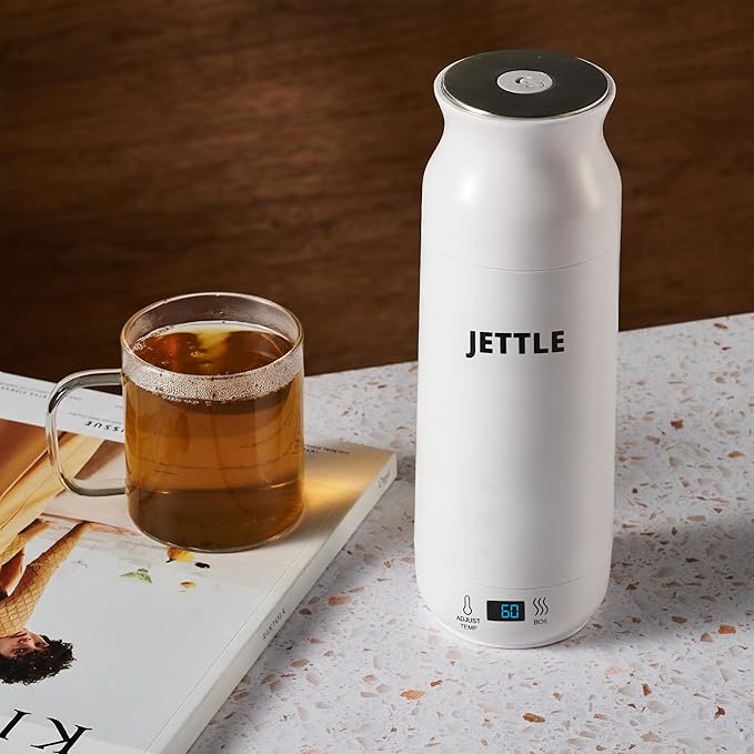 Electric Kettle - Travel Portable Heater for Coffee Tea Milk Soup - Stainless Steel Travel Water Boiler tea pot with Temperature Control - LED - Automatic Power Off - 450ml - Kitchen Appliance
