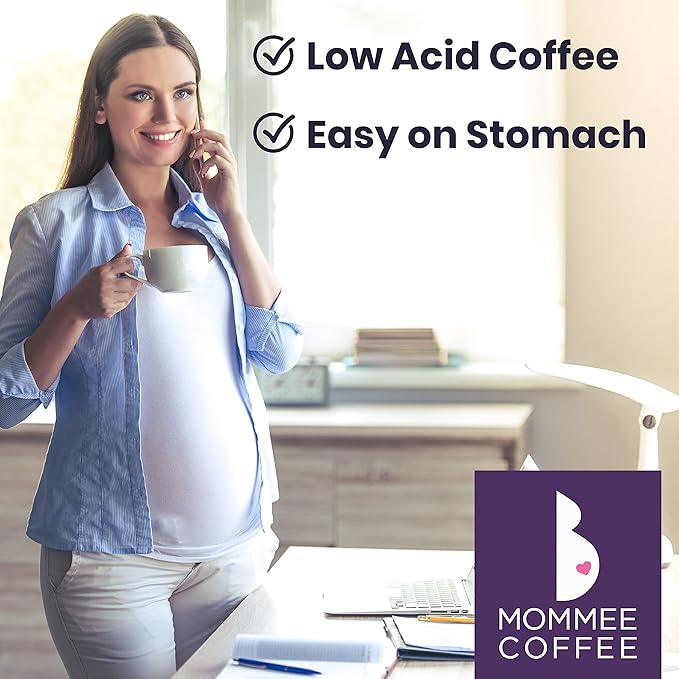 Mommee Coffee - Full Caf | Low Acid, Organic, Fair Trade, Water Processed | Whole Bean, 22oz.