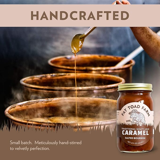 Fat Toad Farm Traditional Goat’s Milk Caramel Sauce, Salted Bourbon, 8fl oz Jar, 2-Pack, Cajeta, Gluten Free…