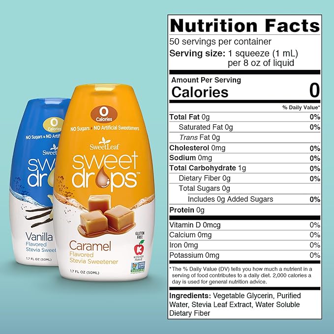 SweetLeaf Sweet Drops - Flavored Stevia Liquid Sweetener, Stevia Extract, Zero Calories, Gluten Free, Keto Friendly, Non GMO, Natural Flavor, Sugar Alternative - Variety Pack, 1.7 Fl Oz (Pack of 2)