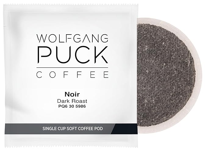 Wolfgang Puck Coffee, Noir, 12 Gram Soft Pods, 16 Count (Pack of 6)
