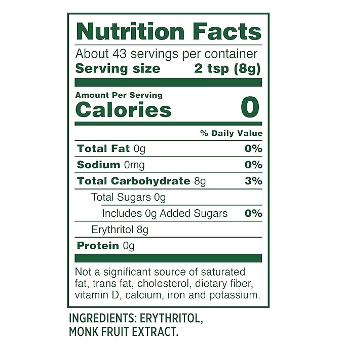 WHOLE EARTH Monk Fruit Sweetener with Erythritol, Plant-Based Sugar Alternative, 12 Ounce Pouch (Pack of 2)