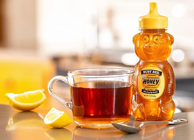 Busy Bee Honey, Grade A, Filtered, Pack of 3 Honey Bears (12 OZ each)