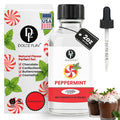 Dolce Flav Natural Peppermint Extract – 2 Ounce Oil-Soluble Kosher, Sugar-Free, Concentrated Pure Mint Flavor for Hard Candy, Chocolates & Baking, Includes Measured Dropper