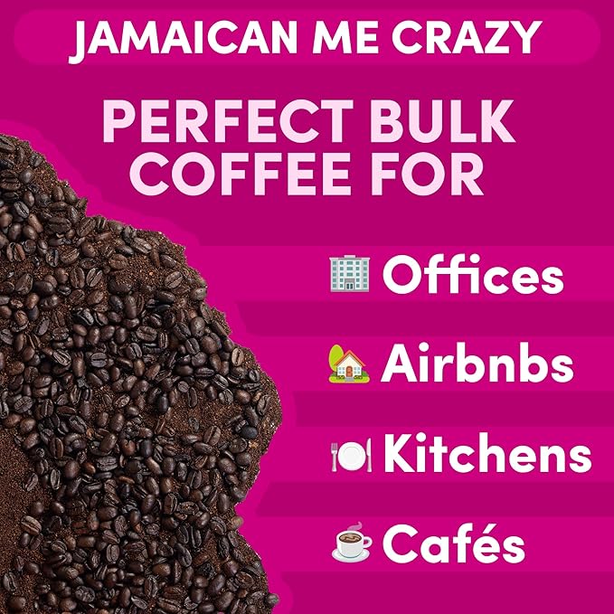 Sarasota Coffee Whole Bean Jamaican Me Crazy | Medium Roast Gourmet Flavored Coffee Beans | Low Acid, Mold Free, Specialty Grade Bulk Beans | 5lb (80 oz)