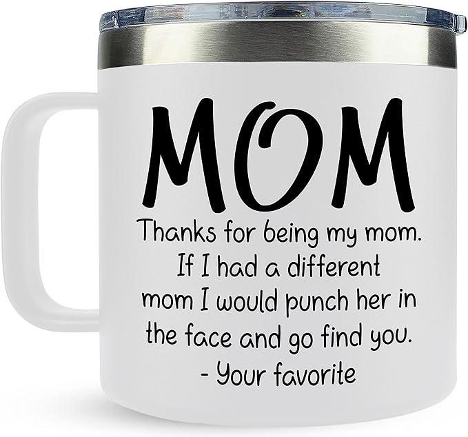 Gifts for Mom from Daughter, Son - Christmas Gifts for Mom, Wife, Women - Moms Birthday Gift Ideas, Cool Birthday gifts for Moms, Mothers - Best mom Mug, 14 OZ Stainless Steel moms Coffee Mug
