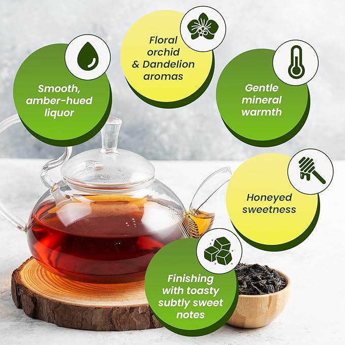 Wu Mountain Tea Organic Oolong Tea – 1 lb Loose Leaf – Premium Whole Black Chinese Tea Leaves – Smooth Aroma, Low Astringency, Naturally Energizing – Perfect for Hot & Iced