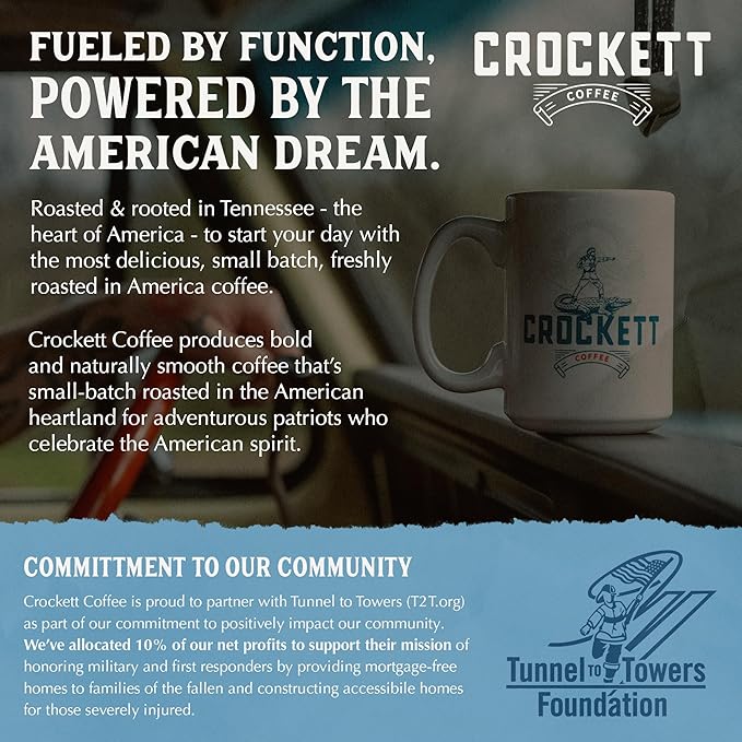 Crockett K Cups Coffee – Smooth Medium Roast Coffee Pods with Balanced Flavor, Clean Finish & All Day Energy – Convenient Single Serve for Reliable Brewing & Rich American-Made Taste