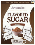Javamelts Mocha Flavored Sugar Packets | Pure Cane Sugar for Baking, Coffee Syrup Substitute, Cocktails, Tea | Non GMO, Non Dairy, Gluten Free, Kosher | 1,000 Bulk Sugar Packets