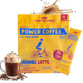 Projo* Power Coffee – Instant Coffee with 11g Protein – Grass-Fed Hydrolyzed Bovine Collagen & 175mg Caffeine – Caramel Latte Flavor – Organic – Energy Support – 12 Single-Serve Packets
